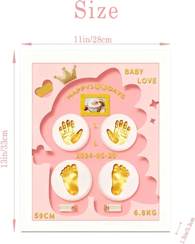 Miniatura 4 de MCstars Kit personalizado de mano y huella de bebé, pies de recuerdo y huellas de manos para recién nacidos, regalo para baby shower, Navidad