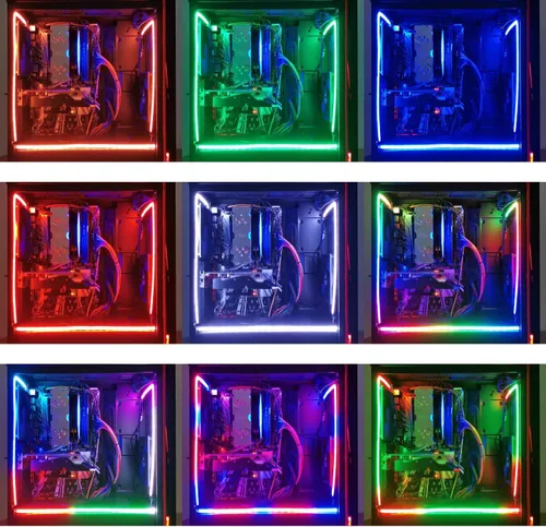 Miniatura 3 de Tira LED RGB direccionable para PC de Airgoo, tubo de goma de silicona difusa AG-NEON-LS1, para cabecera argb de 5V y 3 pines o controlador