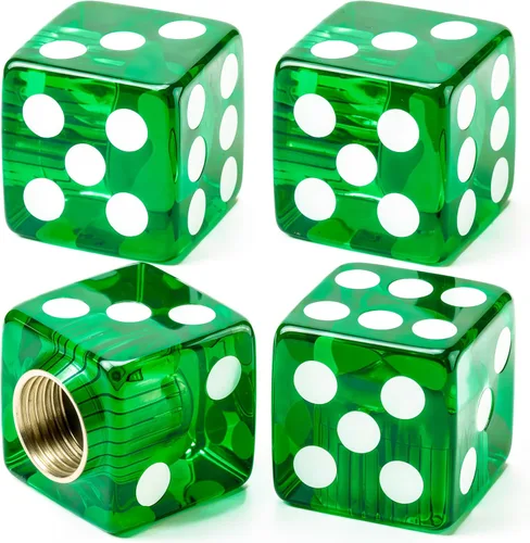 Miniatura 49 de 4 piezas tapones de válvula de neumático en forma de dados, cubiertas universales de válvula de neumático a prueba de polvo con núcleo de cobre