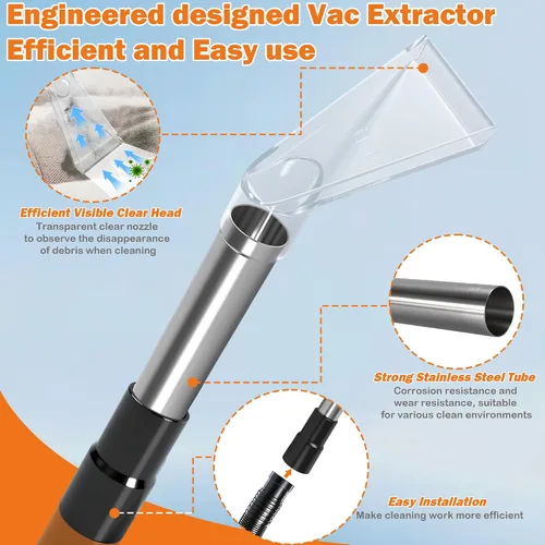 Miniatura 7 de Shop - Kit de accesorios para extractor de aspiradora con adaptadores de 2-1/2 pulgadas, 1-7/8 pulgadas y 1-1/4 pulgadas, accesorio universal