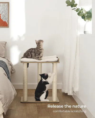Miniatura 3 de FourFurPets Condo de torre de árbol para gatos de 22 pulgadas, postes rascadores para gatos de interior, placa grande, tres postes rascadores