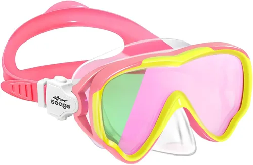 Miniatura 14 de Seago Gafas de natación para niños, máscara de buceo para jóvenes (5-15), antivaho 180° visión clara azul y verde