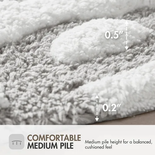 Miniatura 6 de Madison Park Casablanca 100% Cotton Tufted Bathroom Rugs Luxurious Plush Medallion Floral Pattern Bath Mat Absorbent, Quick Dry, Spa Design Shower