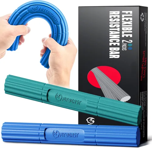 FitBeast Barra de terapia flexible, barra de terapia de codo de tenista, ideal para aliviar el dolor de tendinitis y mejorar la fuerza de agarre,