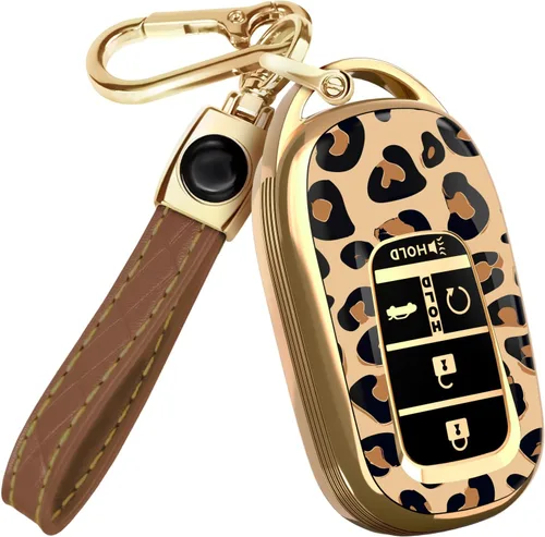 Miniatura 27 de Lucrum Compatible con funda para llavero Honda y llavero de cuero - Estuche de llavero de TPU para Accord Civic CR-V HR-V Pilot Ridgeline SE LX