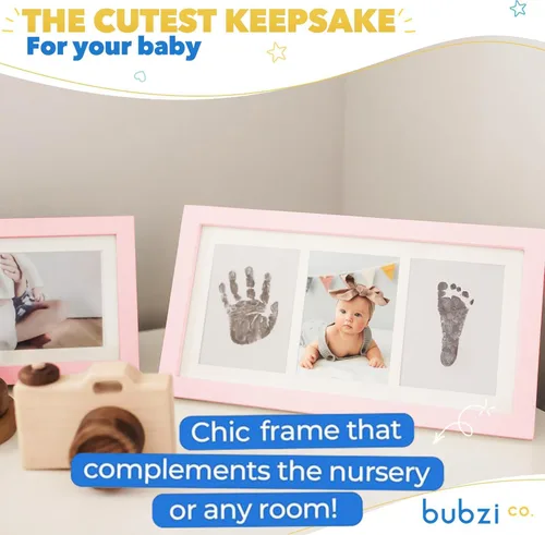 Miniatura 5 de Bubzi Co Kit de Huellas de Manos y Pies de Bebé y Marco de Fotos de Huellas para Niñas y Niños Recién Nacidos, Set de Regalos Únicos para Baby