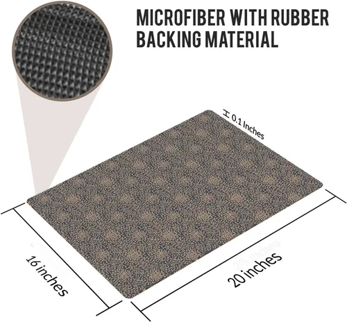 Miniatura 2 de Alfombra de baño de 20 x 16 pulgadas de microfibra sin deslizamiento color capuchino