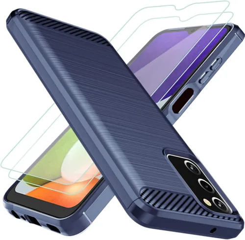 Osophter Funda para Galaxy A03S con 2 protectores de pantalla que absorbe los golpes, goma TPU flexible, funda protectora para teléfono celular,