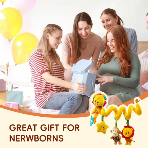 Miniatura 6 de Jollybaby Juguetes para cochecito de cuna y asiento de automóvil para bebé de 0 a 12 meses, juguetes sensoriales colgantes para el tiempo de barriga