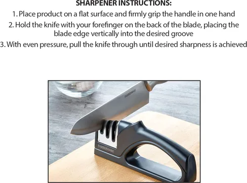 Miniatura 5 de Farberware Edgekeeper - Afilador de cuchillos de cocina de 3 etapas, 7.5 pulgadas, color negro