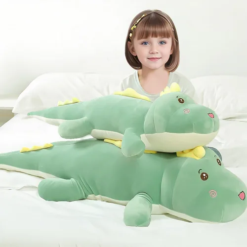 Miniatura 8 de Tianmihou Almohada corporal de dinosaurio gigante de 32 pulgadas, lindo animal de peluche largo de dinosaurio, juguete de peluche grande