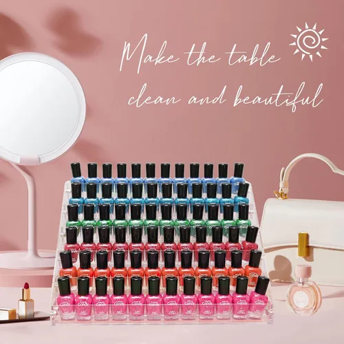 Miniatura 4 de Estante organizador de esmalte de uñas acrílico, soporte de 6 niveles, estante de pintura, estante de esmalte de uñas de gel, organizador de lentes