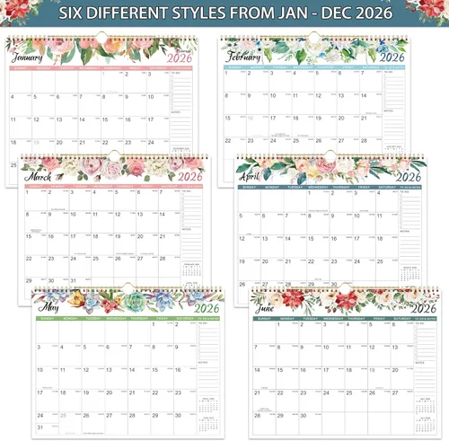 Miniatura 5 de Calendario 2026 – Calendario de pared 2026, enero 2026 – diciembre 2026, calendario de pared de 12 meses, 14.6 x 11.5 pulgadas, encuadernación