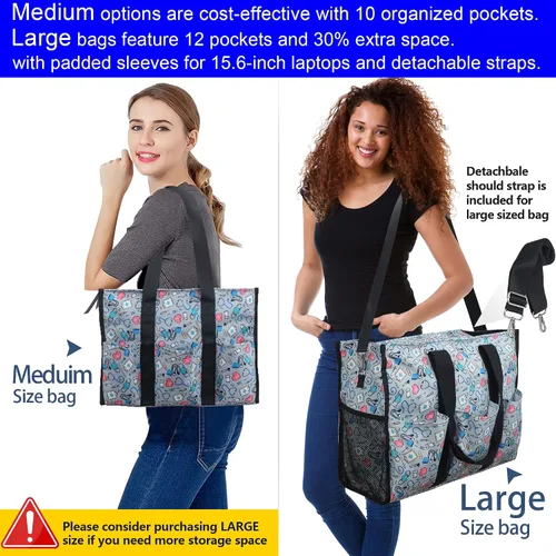 Miniatura 2 de ABAMERICA Nurse Bags for Work Nursing Bag Multiple Pockets Waterproof Organizing Zip Top Clinical Bag for Nursing Students