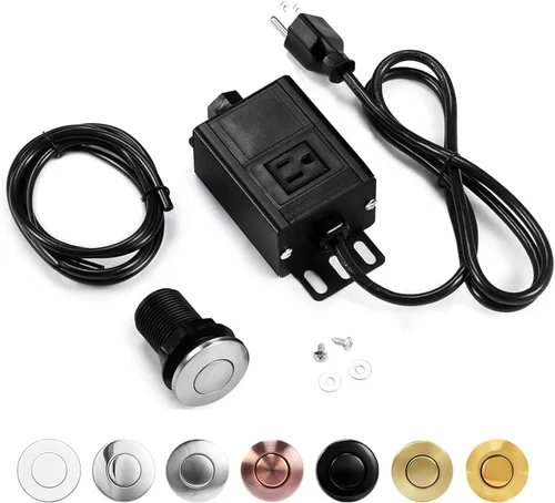 Miniatura 10 de CLEESINK Kit de interruptor de aire de eliminación de basura, triturador de residuos de la parte superior del fregadero, botón de encendido/apagado