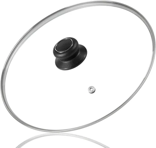 Miniatura 11 de Tapa de vidrio de 8 pulgadas para tapa de sartén, tapa de sartén, tapa de sartén, tapa de sartén con asa, compatible con sartén de hierro fundido