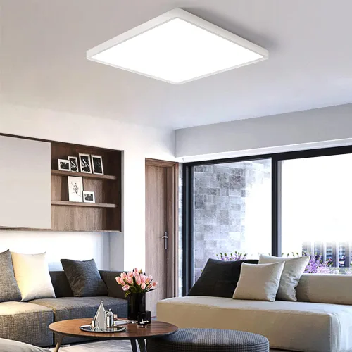 Miniatura 7 de Lámpara LED de Techo Empotrada, 2800K Blanco Cálido, 12 pulgadas 24W, 3200LM, Luminaria de Panel Plano Delgado, Lámpara de Techo Cuadrada Moderna
