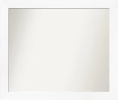 Miniatura 459 de Amanti Art Espejo de baño blanco para sobre el fregadero, 24 x 24 pulgadas, hecho a medida, espejo de tocador cuadrado blanco estrecho, marco