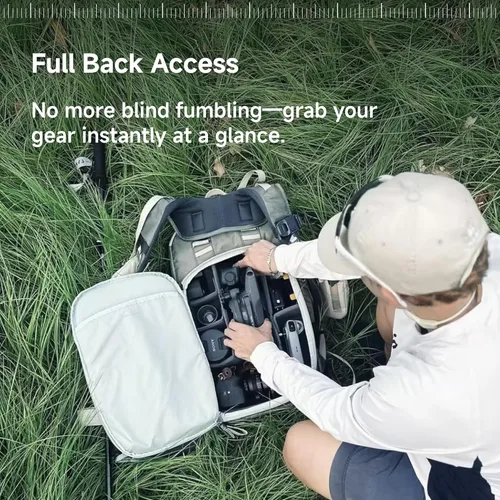 Miniatura 3 de VSGO Pocket Ranger - Mochila expandible para fotografía y exteriores, 25L-33L, bolsa ligera para cámara para senderismo, montañismo, viajes Blanco