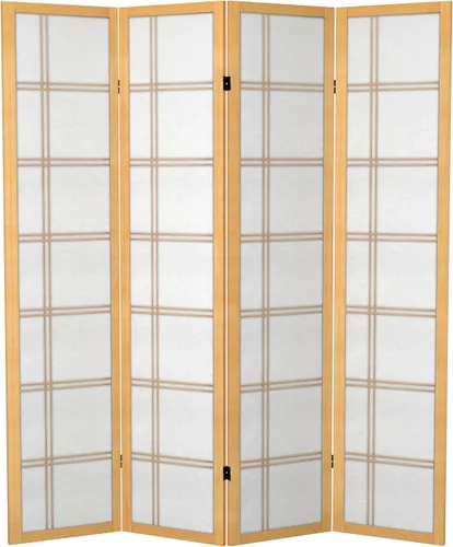 Miniatura 10 de Oriental Furniture - Divisor doble de lona con cruz de 6 pies de alto, palisandro, 6 paneles Rosewood
