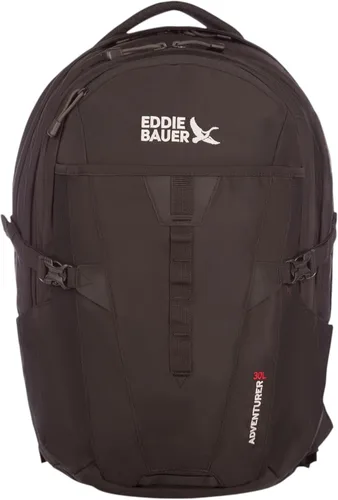 Eddie Bauer Adventurer - Mochila con Compartimentos Organizadores y Manga Compatible con Hidratación/Laptop, Adventurer - Negro, 30L Aventurero -