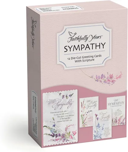 Faithfully Yours Designer Greetings - Surtido de tarjetas de condolencias florales en caja, padre de misericordias con versículos bíblicos de las