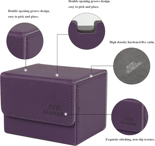 Miniatura 2 de AEGIS GUARDIAN - Caja de cartas para MTG, Commander Deck Box con capacidad para más de 120 tarjetas con funda, soporte de cuero fuerte para tarjetas