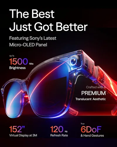 Miniatura 2 de VITURE Lentes Luma Ultra AR de 152 pulgadas, soporte completo 6Dof, gestos de mano AR, 52° FOV, 1500 Nits, lentes XR para iPhone 17/16/15, Android
