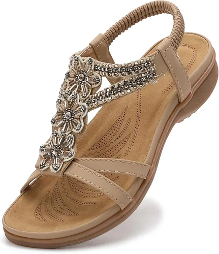 Miniatura 7 de Littleplum Sandalias para mujer hechas a mano con soporte de arco de verano, sandalias cómodas para caminar ortopédicas bohemias