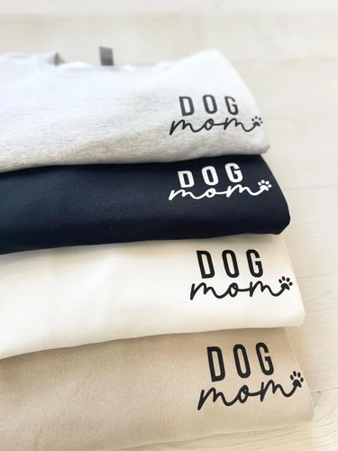 Miniatura 4 de Up2ournecksinfabric, Custom Dog Mom Sweatshirt - Women's Paw Sweatshirt Gift for Dog Lover Grey