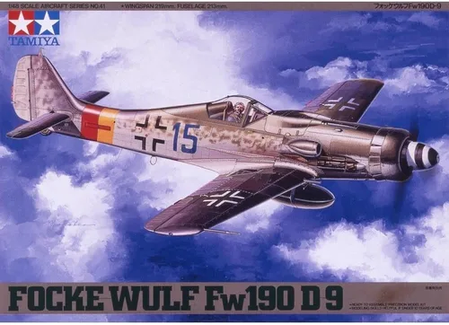 Miniatura 4 de Tamiya 300061041-1:48 Segunda Guerra Mundial El alemán Focke Wulf, Fw190 D-9