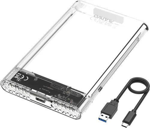 Miniatura 6 de MAIWO Caja de disco duro externo para 0.276 in 0.374 in 2.5 pulgadas SATA SSD/HDD, 5Gbps USB C a SATA adaptador de almacenamiento, capacidad de 6TB