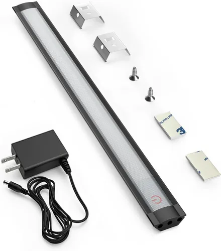 MYPLUS Luces para debajo del gabinete, barra LED de aluminio activada por toque y regulable de 12" para cocina, mesa de trabajo y escritorio, 3.5W,