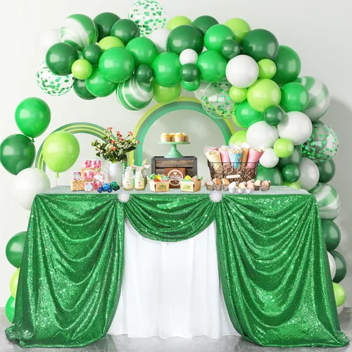 Miniatura 111 de B-COOL Mantel de lentejuelas de 60 x 102 pulgadas, mantel de cumpleaños rectangular azul bebé, brillante, duradero, boda, fiesta, restaurante