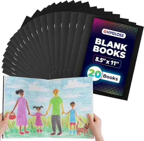 Miniatura 12 de Hygloss Libros en Blanco - Paquete de 10 unidades – 8.5" x 11" A4 Varios Colores – Libros en Blanco de Tapa Blanda para Niños para Escribir