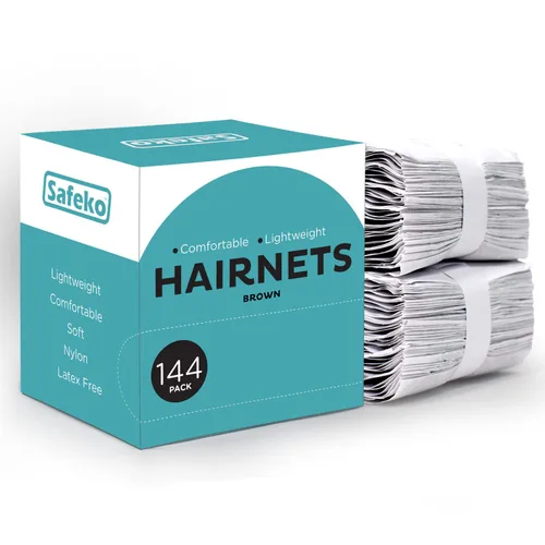Miniatura 8 de Redes para el cabello, 144 unidades, envueltas individualmente, mallas de nailon ligeras, sin látex, color negro, grande (24 pulgadas)