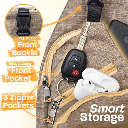Miniatura 26 de Nupouch Mochila cruzada antirrobo, carga USB, mochila ligera para viajes, senderismo, todos los días
