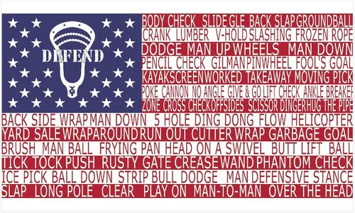 CafePress – Adhesivo decorativo para pared de bandera de Lacrosse Defense – 35 x 21 pared vinilo calcomanía decorativo para pared, cáscara,