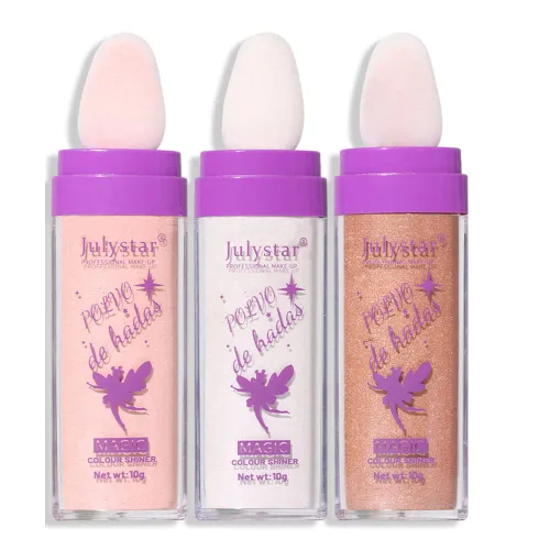 Miniatura 10 de Hightlighter Stick Puff Fairy Highlight Powder Glitter Loose Brush Contorno Shimming for Eyes, Face Body Tiktok Makeup (#01 Blanco), 0.31 onzas