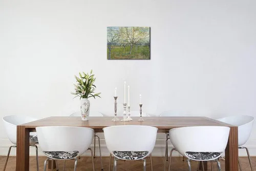 Miniatura 7 de Wieco Art Huerto con árboles de albaricoque en flor, impresión en lienzo, arte clásico de paisaje floral de Van Gogh, arte de pared moderno y famoso