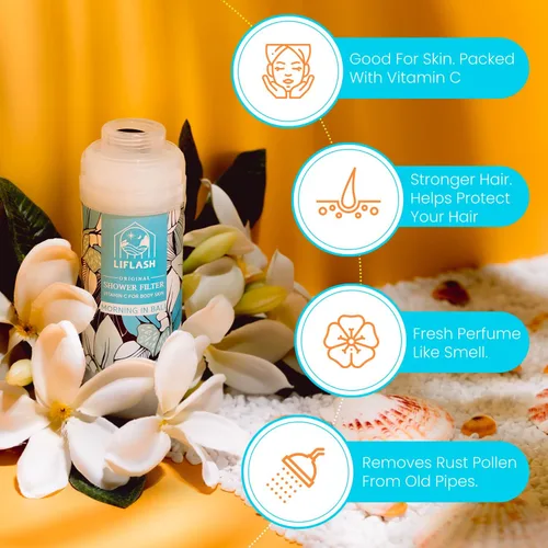 Miniatura 5 de LIFLASH Filtro de Ducha de Vitamina C para Agua Dura, Suavizante Purificador de Aromaterapia, Ayuda para una Piel y Cabello Más Suaves y Mejorados