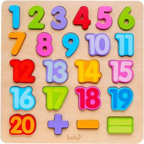 Rompecabezas de números de madera, rompecabezas de letras y números ABC para niños de 3 años, juguetes de aprendizaje preescolar para niños, Rojo