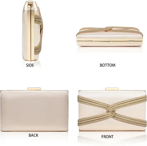 Miniatura 4 de CARIEDO Bolso de noche para mujer, bolso de mano de tela para novia, para boda, graduación, noche, fiesta