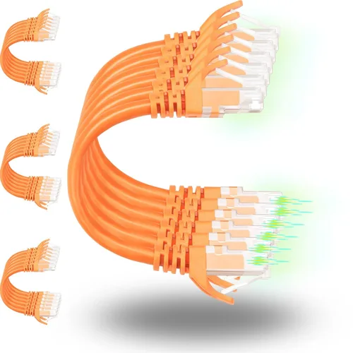 Miniatura 11 de Rapink Patch Cables Cat6 - Cable de conexión Ethernet Cat6 de 0.5 pies (paquete de 24), 10G, cable de conexión Cat 6 para panel de conexiones a