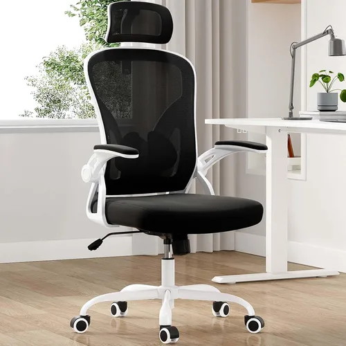 Miniatura 13 de Silla de oficina ergonómica con soporte lumbar, silla de escritorio de respaldo alto, silla ejecutiva giratoria para computadora, altura ajustable