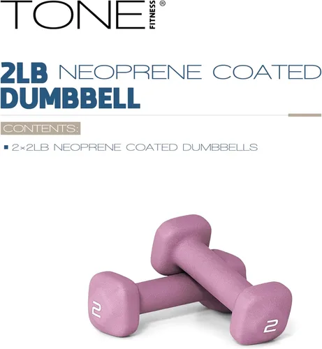 Miniatura 29 de Tone Fitness Pares de Mancuernas de Pesas de Neopreno con Cabeza Cuadrada Antirrodamiento Múltiples Opciones Azul