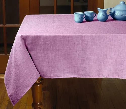 Miniatura 12 de Violet Linen Patrón europeo de lino sintético sólido, poliéster, repelente al agua, a prueba de derrames, sin arrugas, tela suave antiencogimiento
