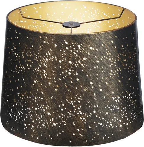 Miniatura 11 de Pantalla grande de lámpara de tambor con proceso de grabado en metal, Alucset, para lámpara de mesa y de pie, diseño de estrellas celestes, 12 x 14