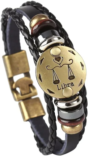 Miniatura 25 de Hamoery Pulsera de cuero de aleación punk para Constellation trenzada pulsera pulsera brazalete