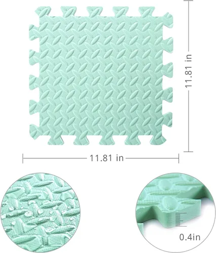 Miniatura 7 de Alfombra de Juego de Espuma para Bebé, Alfombras de Piso Entrelazadas de 0.4 Pulgadas de Grosor con Colores Sólidos, Alfombra de Juego para Bebé